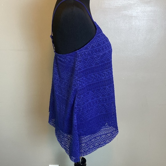 Women’s Tankini Swimsuit 2 Pc Blue Adjustable Straps Sz L NWOT - Picture 2 of 7